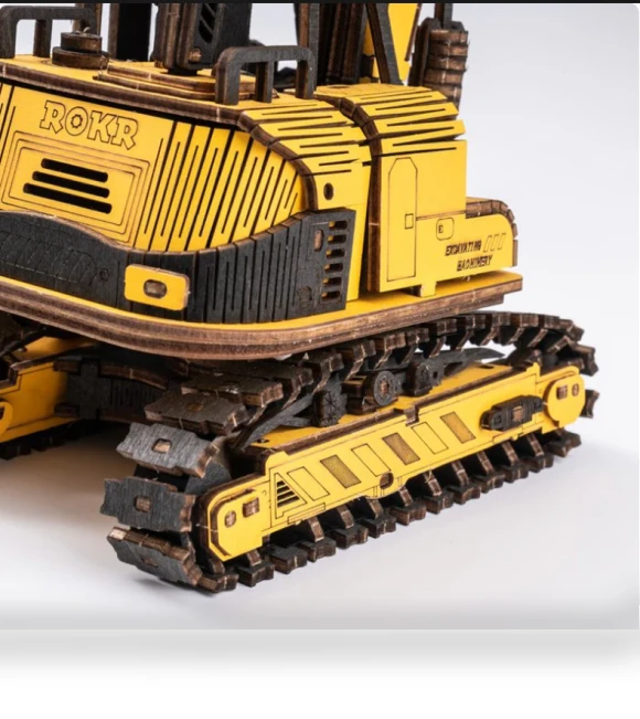 Excavator Engineering Vehicle 3D Wooden Puzzle — Educational, Robotime