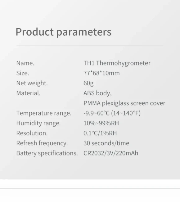 Temperature Humidity Meter LCD Digital Thermometer Hygrometer Sensor Gauge Weather Station Clock — Home Climate Control, Xiaomi