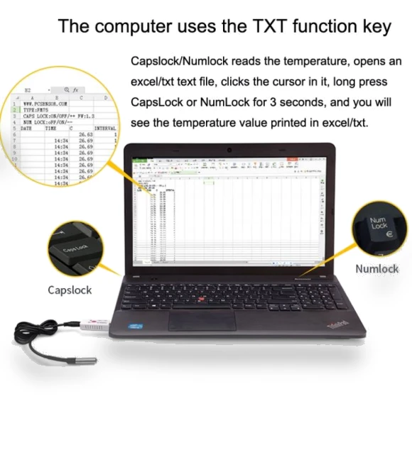 USB Temperature Sensor Waterproof Temperature Probe — Thermometers, TEMPer