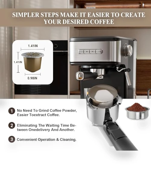 20 Bar Espresso Machine with Milk Frother Steam Wand — Coffee & Espresso Combos, Empstorm