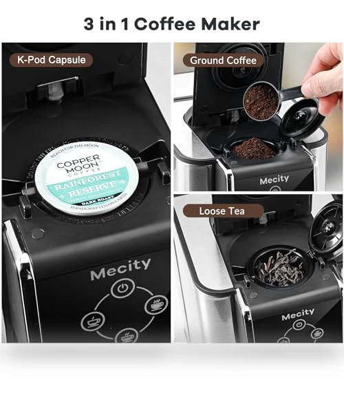 3 in 1 Single Serve Coffee Machine — Single-Cup Coffee Makers, Mecity