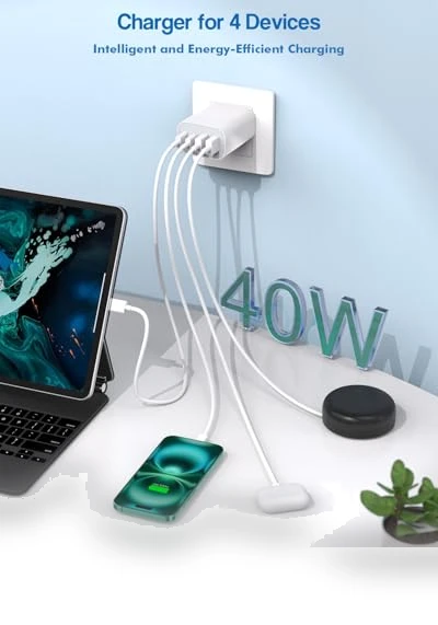 40W 4-Port Fast USB C Charger Block — Charging Solutions, Shenzhen Xihuida Electronics Co., Ltd.
