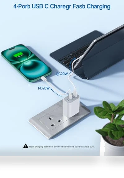 40W 4-Port Fast USB C Charger Block — Charging Solutions, Shenzhen Xihuida Electronics Co., Ltd.
