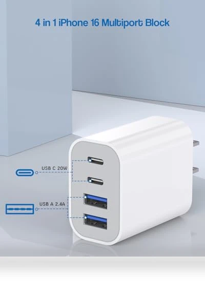 40W 4-Port Fast USB C Charger Block — Charging Solutions, Shenzhen Xihuida Electronics Co., Ltd.
