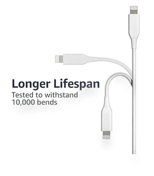 Fast Charging USB-A to Lightning Cable — Lightning, Amazon Basics