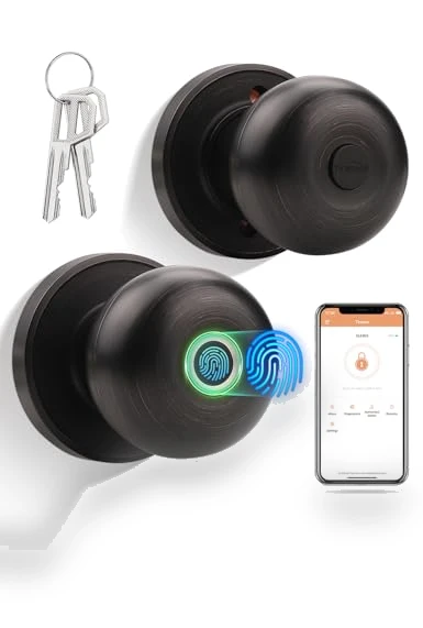 Fingerprint Smart Lock Biometric Door Knob — Smart Home Security, Tinewa