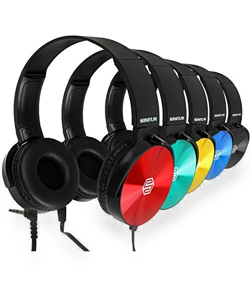 Kids Headphones Bulk 5 Pack — In-Ear Headphones, Sonitum