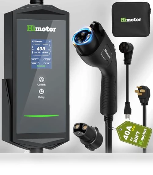 Level 2 EV Charger with NEMA 14-50 Plug and NEMA 5-15 Adapter — Battery Chargers, HIMOTOR