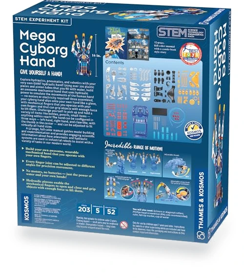 Mega Cyborg Hand STEM Experiment Kit — Mechanical Construction Kits, Thames & Kosmos