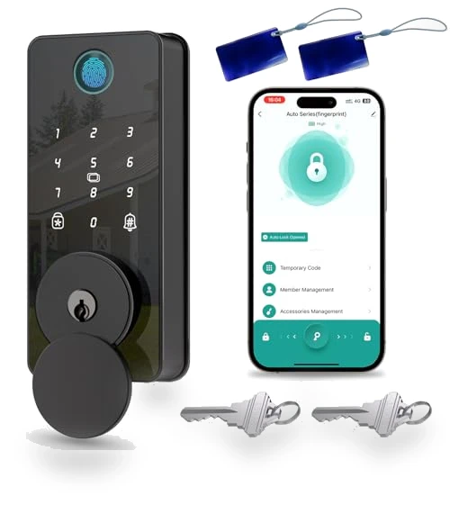 Smart Deadbolt Door Lock with Keypad and Fingerprint — Keyless Entry, biquole