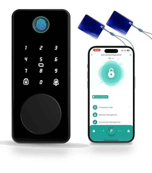 Smart Deadbolt Door Lock with Keypad and Fingerprint — Keyless Entry, biquole