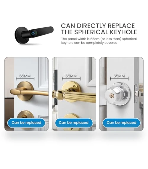 Smart Door Lock with Fingerprint, APP Control, and Key — Keyless Entry, Kadonio