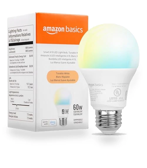 Smart Indoor LED Light Bulb — LED, Amazon Basics