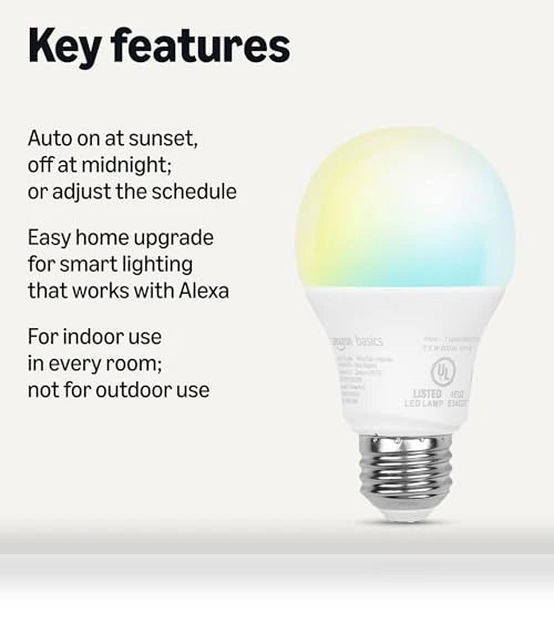 Smart Indoor LED Light Bulb — LED, Amazon Basics
