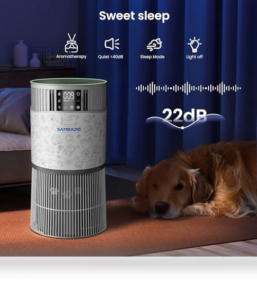 Smart Pet Air Purifier with Aromatherapy Diffuser — Activated Carbon Air Purifiers, Samrado