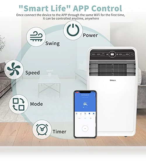Smart Wi-Fi Portable Air Conditioner — Air Moisture Control, Shinco