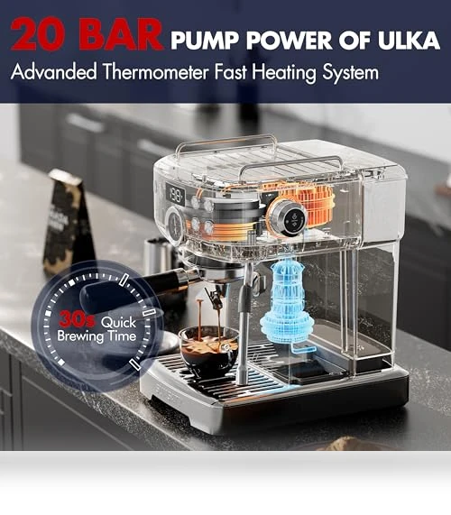 Stainless Steel Espresso Machine with Milk Frother — Milk Frothers, SUMSATY