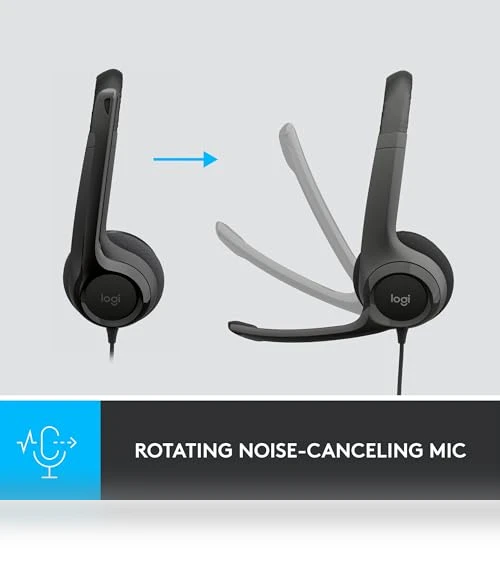 Wired Headset with Noise Cancelling Microphone — Audio Gear, Logitech