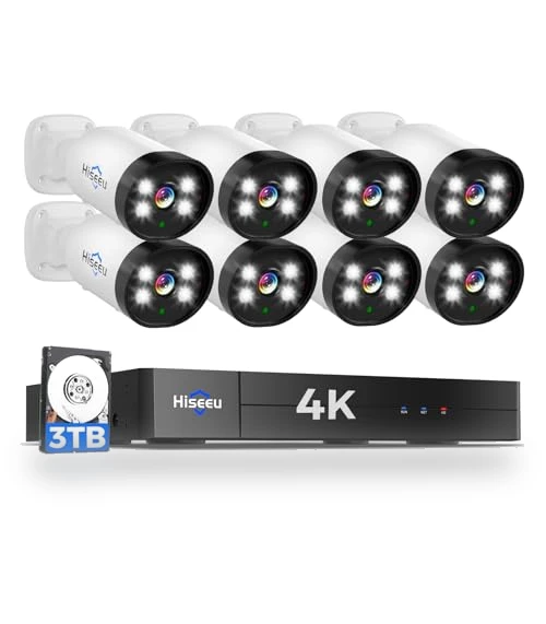 Wired Security Camera System with Audio — Security Cameras, Hiseeu