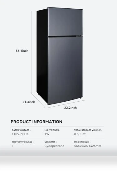 Dual-Door Apartment Refrigerator with Freezer — Mini Fridges, Cucina Magica