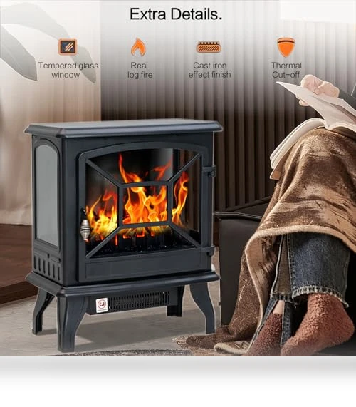 Electric Fireplace Heater Portable Stove — Tabletop Fireplaces, Panana