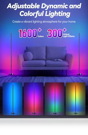 LED Corner Floor Lamp with App and Remote Control — LED Strips, BrilliLux