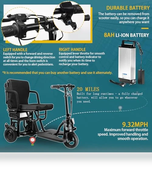 Lightweight Folding Scooter — Mobility Scooters, mujo-24V