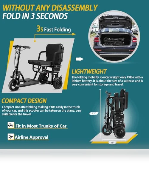 Lightweight Folding Scooter — Mobility Scooters, mujo-24V