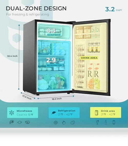 Mini Fridge with Freezer — Mini Fridges, EUHOMY