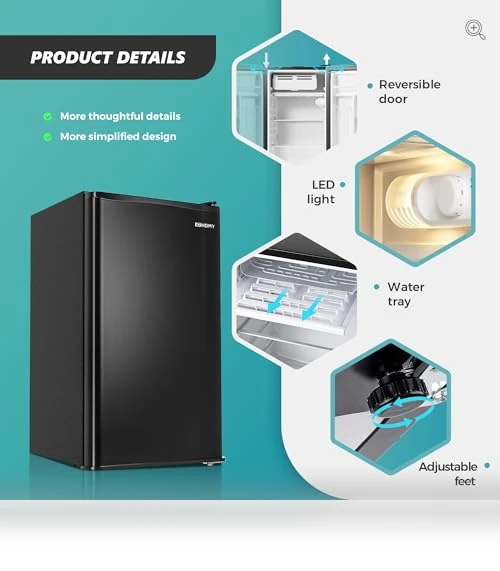 Mini Fridge with Freezer — Mini Fridges, EUHOMY