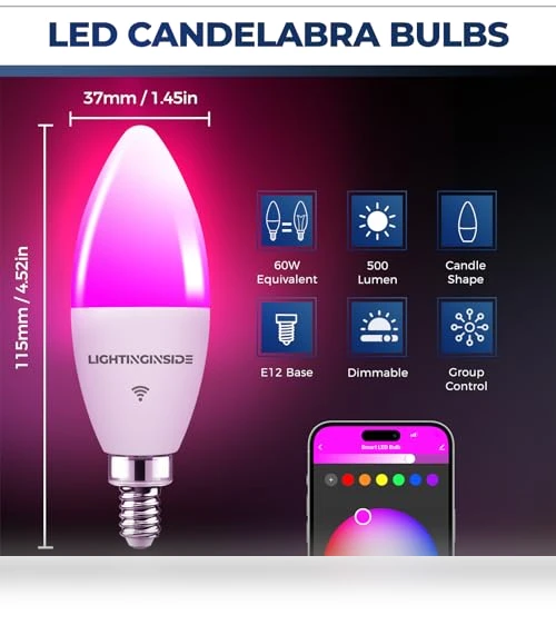Smart Candelabra LED Bulbs — LED, Lightinginside