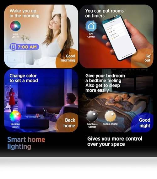 Smart Ceiling Light Flush Mount LED WiFi — Overhead Lighting, TALOYA