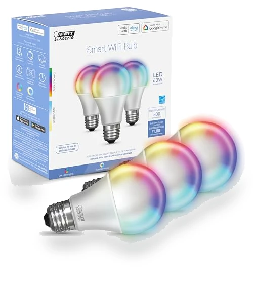 Smart Light Bulbs with RGB Color Changing and Tunable White — LED, Feit Electric
