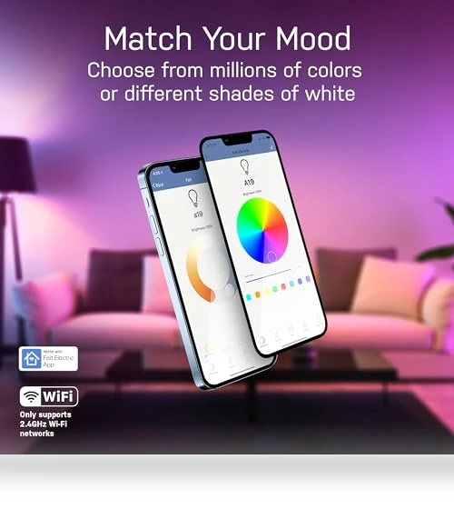 Smart Light Bulbs with RGB Color Changing and Tunable White — LED, Feit Electric
