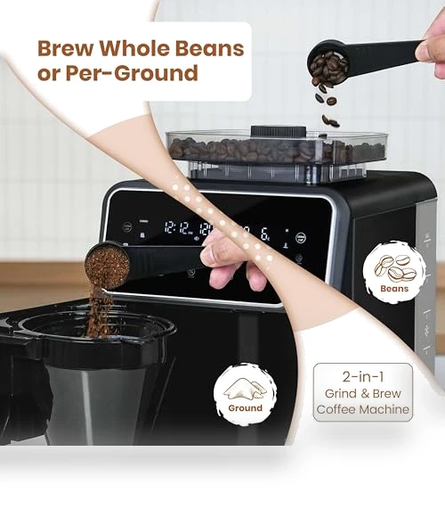 10 Cup Drip Coffee Maker with Built-in Grinder — Beverage Warmers, Gevi