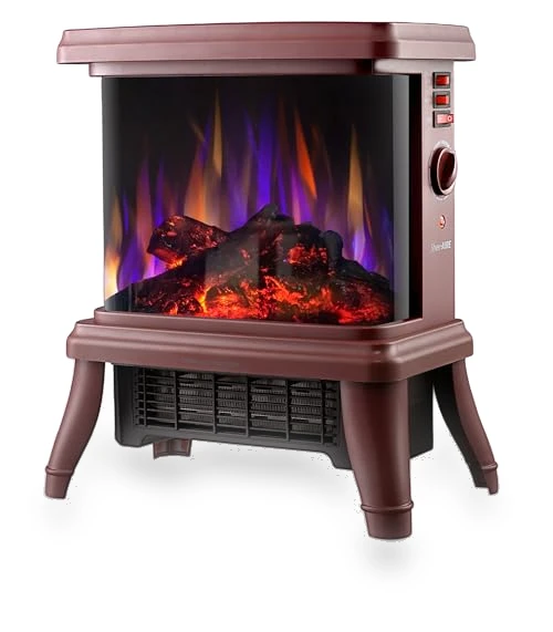 18" Panoramic Window Electric Wood Stove Fireplace with Flame Effect — Electric Heating Solutions, SheerAIRE