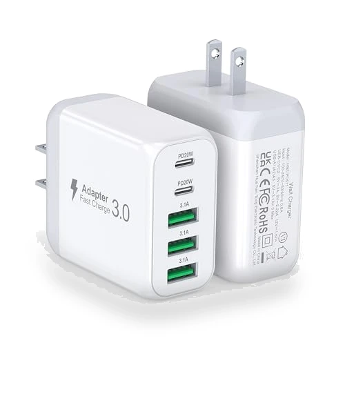 50W 5-Port USB C Wall Charger Block — Wall Chargers, CSODINCE