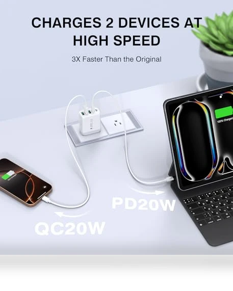 50W 5-Port USB C Wall Charger Block — Wall Chargers, CSODINCE