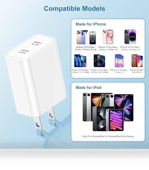 Dual-Port USB-C Fast Charger Block — Chargers, Shenzhen Liuri Technology Co.,Ltd.