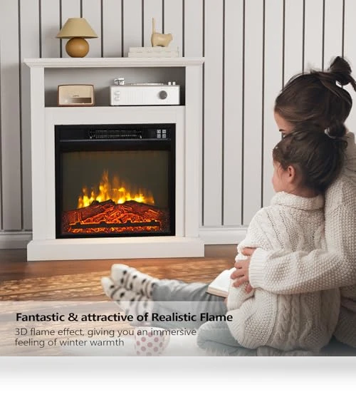 Electric Fireplace with Mantel — Electric Heating Solutions, ROVSUN