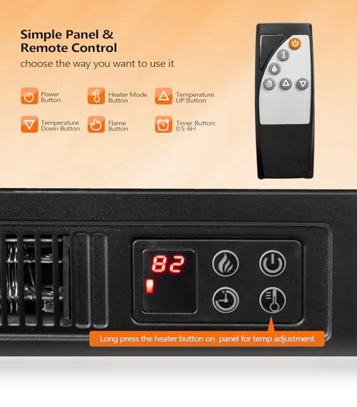 Electric Fireplace with Mantel — Electric Heating Solutions, ROVSUN