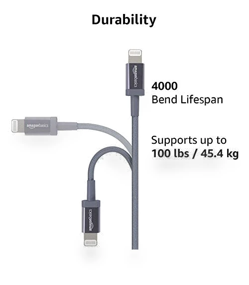 Fast Charging USB-C to Lightning iPhone Charger Cable — Lightning, Amazon Basics