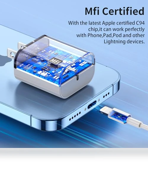 Fast Charging USB C Wall Charger with Lightning Cable — Lightning, CQDKWG