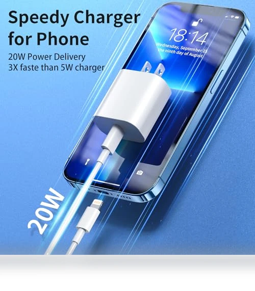 Fast Charging USB C Wall Charger with Lightning Cable — Lightning, CQDKWG