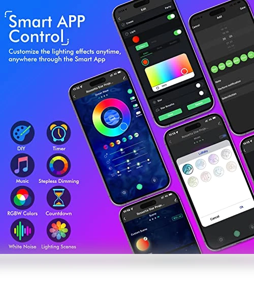 Galaxy Projector for Bedroom — Sound Machines, Rossetta