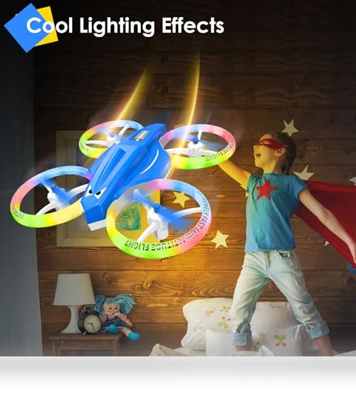 Mini Drone with LED Light for Kids and Beginners — Interactive Figures & Robots, Lisoco