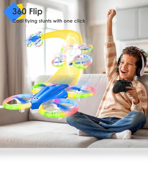 Mini Drone with LED Light for Kids and Beginners — Interactive Figures & Robots, Lisoco