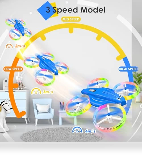 Mini Drone with LED Light for Kids and Beginners — Interactive Figures & Robots, Lisoco
