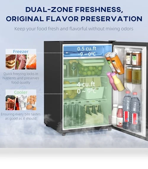 Mini Fridge with Freezer — Mini Fridges, HOMCOM