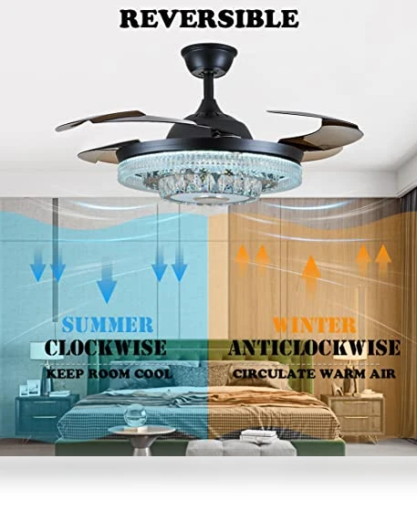 Modern Smart Ceiling Fan with Lights and Bluetooth Speaker — Ceiling Fan Wall Controls, Fandian